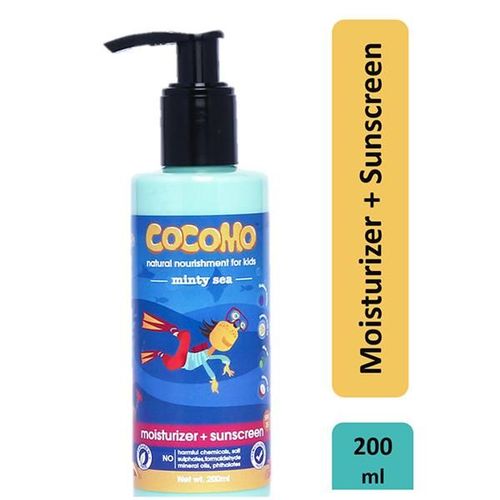 Cocomo Natural Kids Moisturizer Plus Sunscreen Lotion Shea and Kokum Butter SPF 15 Minty Sea 200 ml
