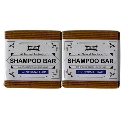 Goli Soda All Natural Probiotic Shampoo Bar for Normal Hair (Pack of 2 x 90 gm)