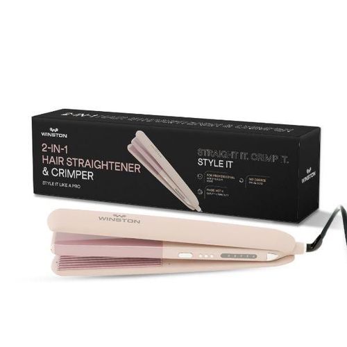 Winston 2 in 1 Hair Straightener & Crimper - Pink