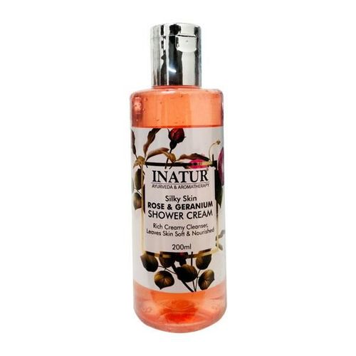 Inatur Shower Cream - Rose & Geranium 200 ml