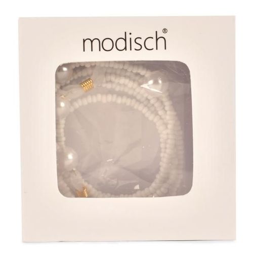 Modisch White Beads With Transparent Moti Sunglasses Chain (JC-1403-White) 1's