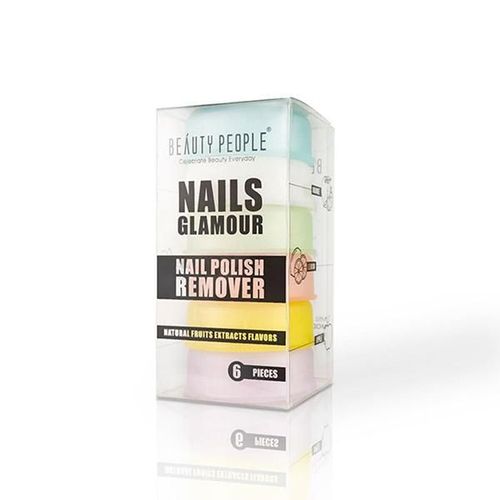Beauty People Glamour On The Go Nail Paint Remover Pads - Pack Of 6 Multi - Flavour 1's