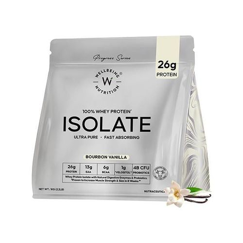Wellbeing Nutrition 100% Whey Protein Isolate Ultra Pure Fast Absorbing - Bourbon Vanilla 1 kg
