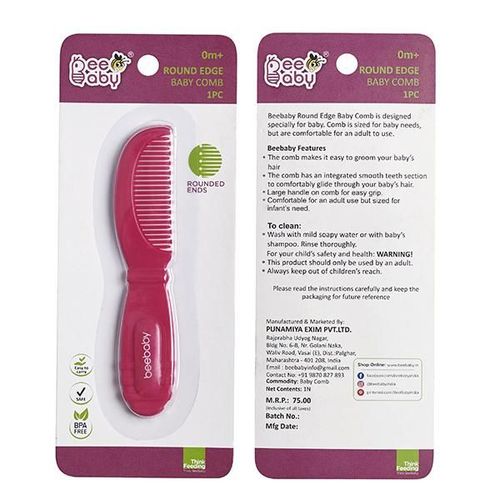 BeeBaby Round Edge Baby Comb Single Piece Green 1's