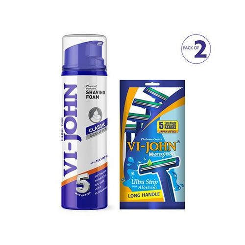VI JOHN Classic Reg roke Razor Pack of 2