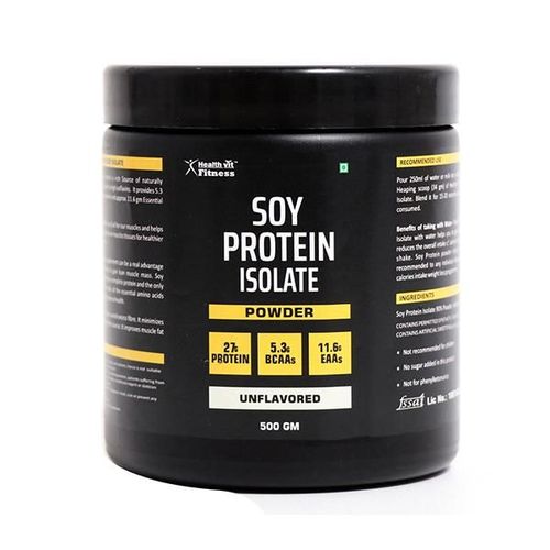 Healthvit Fitness Soy Protein Isolate Powder - Unflavoured 500 gm