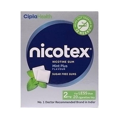 Nicotex 2mg Sugar Free Nicotine Gum - Mint Plus 12's