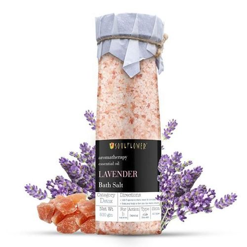 Soulflower Lavender Himalayan Pink Rock Aroma Bath Salt 500 gm