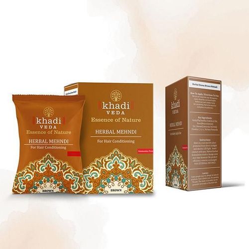 Khadi Veda Herbal Mehndi for Healthy Scalp & Hair - Brown 100 gm