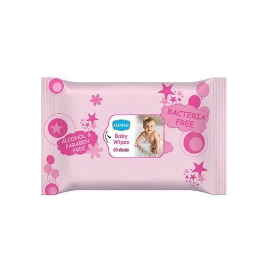 GINNI Premium Baby Wet Wipes Cleansing Wipes with Aloe Vera & Jojoba Oil & Vitamin E 60's
