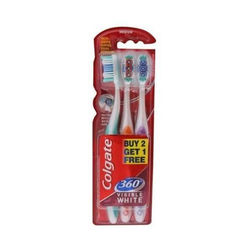 Colgate-Palmolive, Colgate 360 Degree Visible White (Medium) Toothbrush (Buy 2 Get 2 Free) 1's