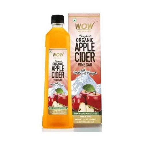 WOW Life Science Organic Apple Cider Vinegar with Mother of Vinegar 750 ml