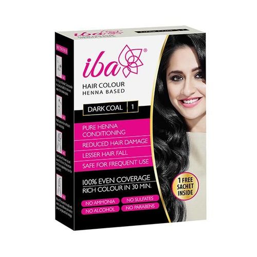 Iba Hair Colour Henna Based For Women , Dark Coal 70 gm