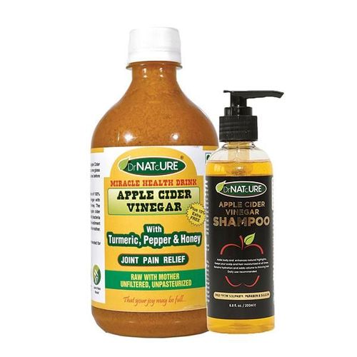 DrNATcURE Apple Cider Vinegar for Joint Pain Relief - Turmeric, Pepper & Honey 500 ml