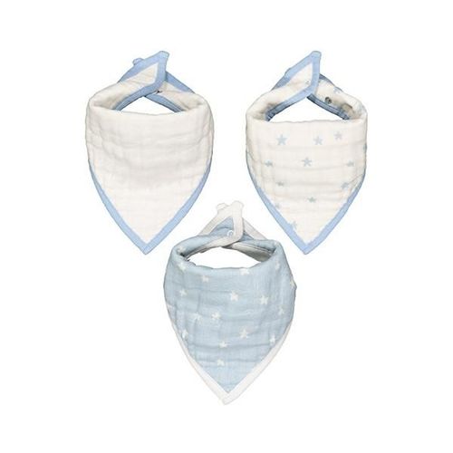 Mothercare Muslin Dribbler Bibs - Blue (Pack of 3)