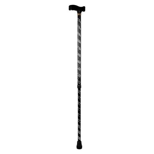 Paxmax Premium Aluminum L Type Walking Stick - Black Carving