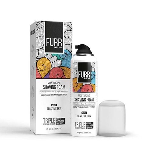 FURR By Pee Safe Moisturizing Shaving Foam for Women For Sensitive Skin With Anti Bacterial Properties Enriched with Aloe vera, Vitamin E and Tea Tree Oil 65 gm