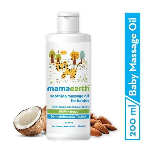 Mamaearth for Babies Soothing Massage Oil with Sesame, Almond & Jojoba Oil 100% Natural 200ml