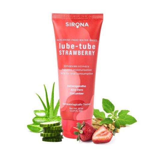Sirona Glycerine Free Natural Strawberry Lubricant Gel for Men & Women 70 gm