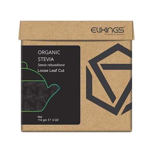 Elixings Organic Tea Ingredient Loose Leaf Cut - Stevia Leaves 114 gm