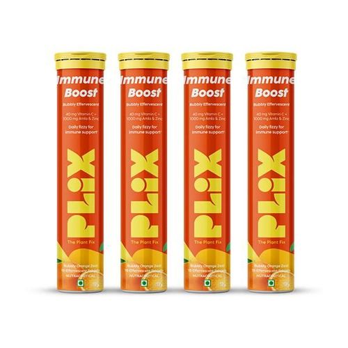 Plix The Plant Fix Vitamin C Immunity Booster 15 Effervescent Tablets (Orange Flavour) 4's