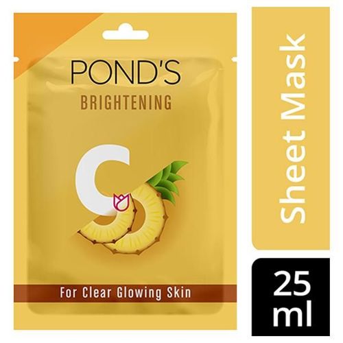 POND'S Vitamin C Brightening Clear Glowing Skin, 100% Natural Pineapple Sheet Mask 25 ml