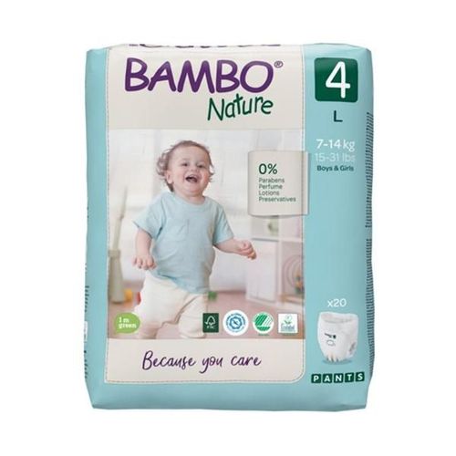 Bambo Nature Pant Diapers with Wetness Indicator - Large (4) 20's