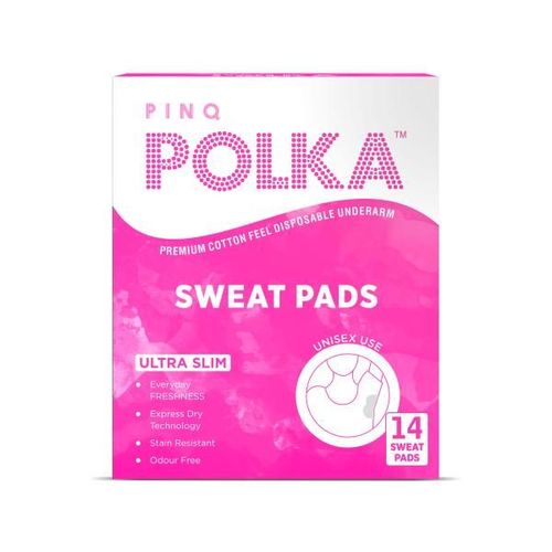 Pinq Polka Premium Cotton Feel Disposable Underarm Sweat Pads (Ultra slim) 14's