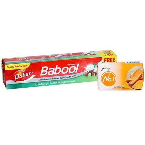 Dabur Babool Toothpaste 175gm (Free Godrej No.1 Soap 40 gm)