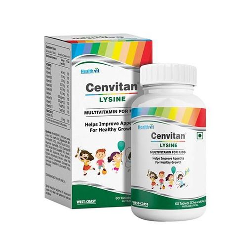 Healthvit Cenvitan Lysine Multivitamin for Kids Helps Improve Appetite for Healthy Growth- Tablets 60's