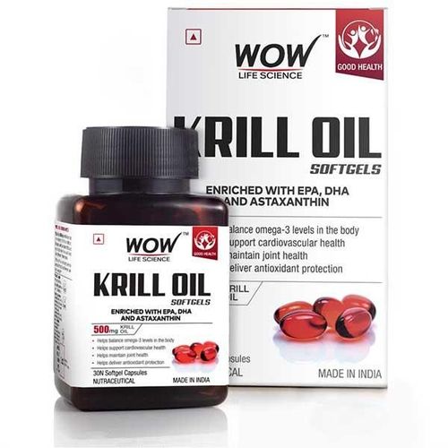 WOW Life Science 500 mg Krill Oil Softgel Capsule 30's