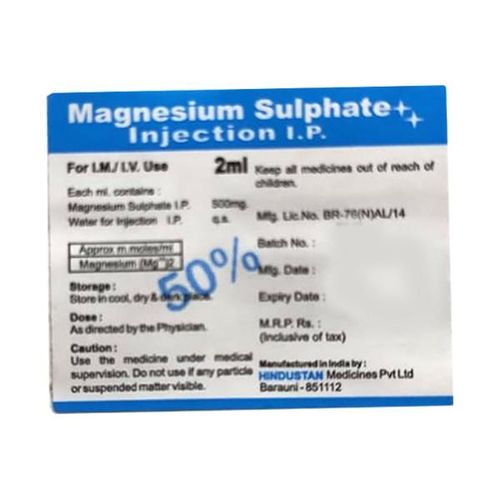 MAGNESIUM SULPHATE (HINDUSTAN) Injection 2ml
