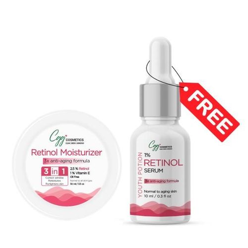 CGG Cosmetics 3 in 1 Retinol Moisturizer 50 ml + Free Retinol Serum 10 ml
