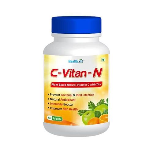 Healthvit C-Vitan-N Plant Based Natural Vitamin C with Zinc Tablet 60's
