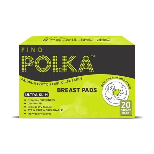 Pinq Polka Premium Cotton Feel Disposable Breast Pads (Ultra slim) 20's