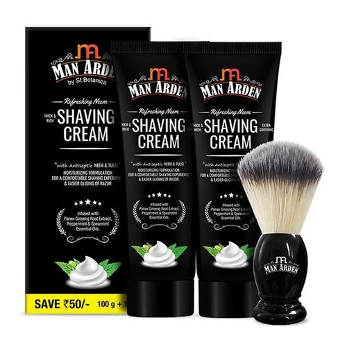Man Arden Classic Shaving Brush + Refreshing Neem Shaving Cream 200 gm