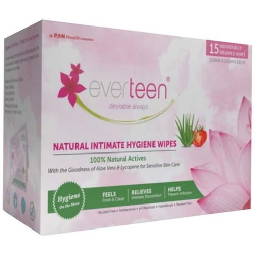 everteen Feminine Intimate Hygiene Wipes for Women - 1 Pack (15 Individually Wrapped Wipes) 1's