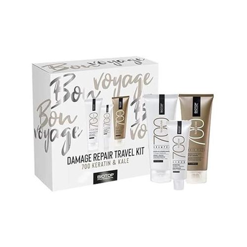 Biotop Professional 700 Keratin & Kale Damage Repair Travel Kit Shampoo, Hair Mask & Serum (75Ml + 75Ml + 30Ml) 1's