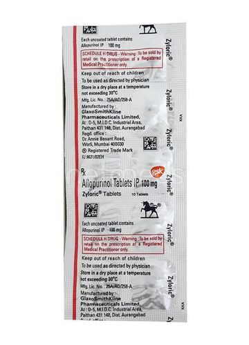 Zyloric 100mg Tablet 10'S