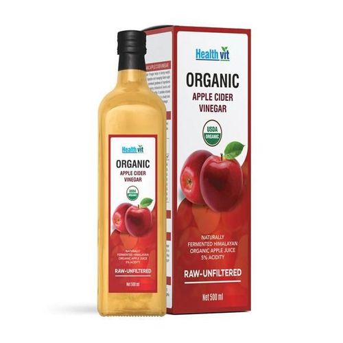 HealthVit Organic Apple Cider Vinegar with The Mother - Raw Unfiltered 500 ml