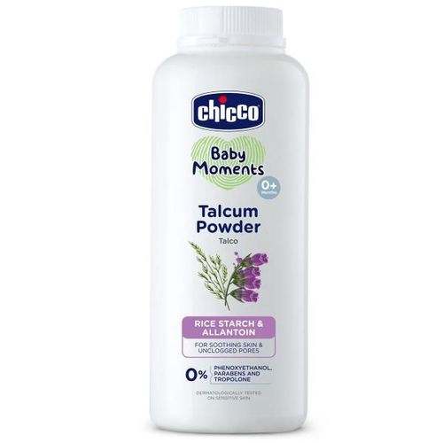 Chicco Baby Moments Talcum Powder (0+ Months) - Rice Starch & Allantoin 75 gm