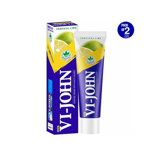 Vi-John Zesty Breeze Shaving Foam - Lime & Lemon - Pack of 2 x 300 gm