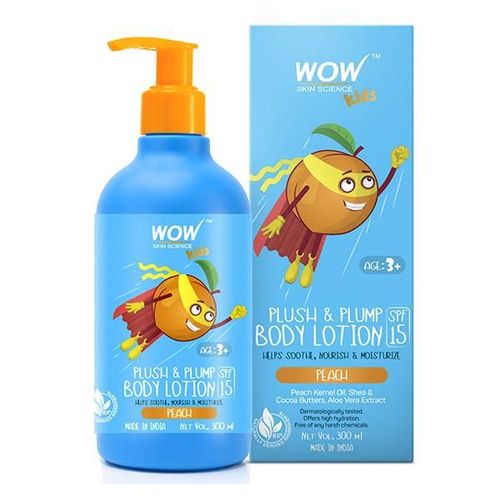 WOW Skin Science Kids Plush & Plump Body Lotion - Peach - SPF 15 300 ml