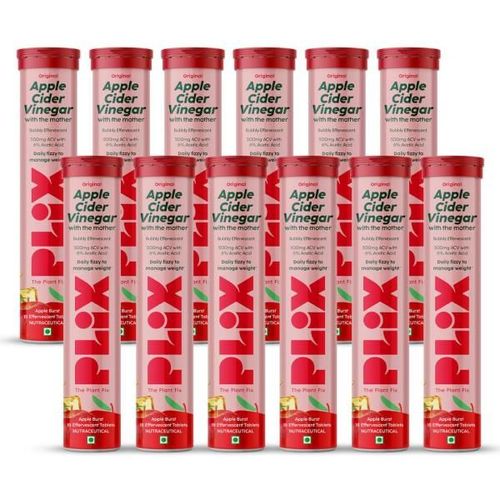 Plix Original Apple Cider Vinegar Effervescent Tablet - Apple Burst (Pack of 12 x 15's) 1's