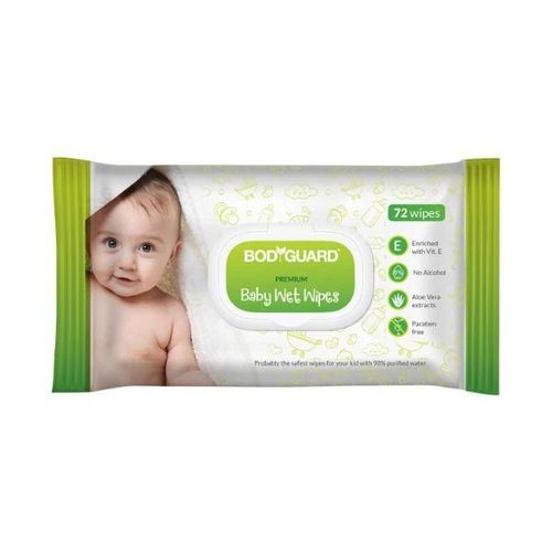 BodyGuard Premium Baby Wet Wipes with Aloe Vera Extract 72's