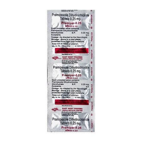 Pramipar 0.25mg Tablet 10'S