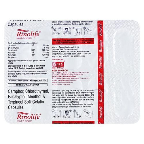 RINOLIFE INHALANT Capsule 10's