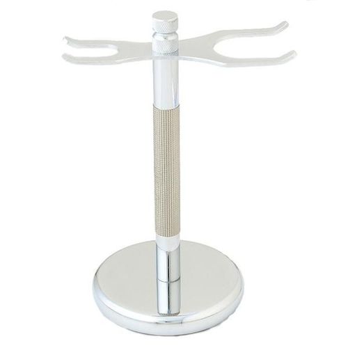 Pearl Razor & Brush Holder Stand - Silver