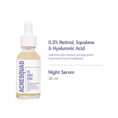 Acne Squad Knight Serum with 0.3% Retinol + Squalane + Hyaluronic Acid 30 ml