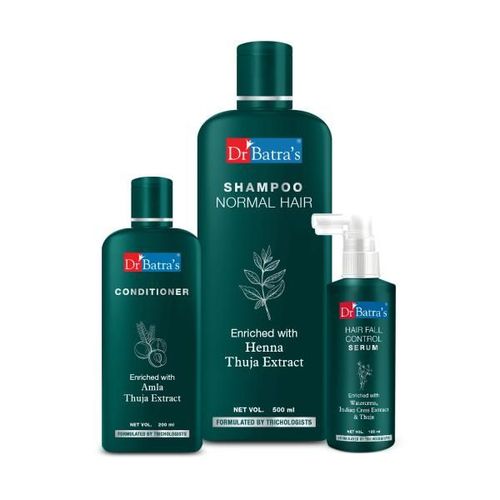 Dr Batra's Shampoo 500 ml + Conditioner 200 ml + Hair Fall Control Serum 125 ml